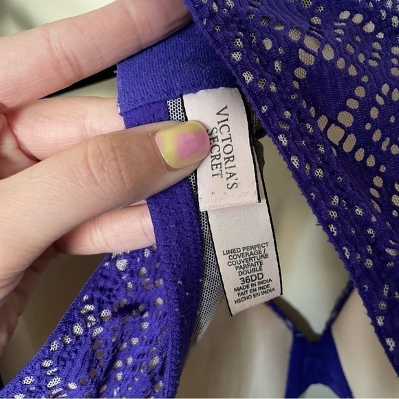 Victoria's Secret Purple and Nude Lace Lined Perfect Coverage Bra - Picture 8 of 10